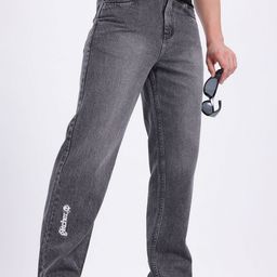 glitchez Men Mid-Rise Light Fade Embroidered Detail Pure Cotton Straight Fit Jeans-image-83