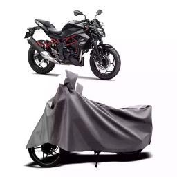 Auto Pearl Two Wheeler Cover with Bag for Kawasaki Z250 BS6, Silver-image-15
