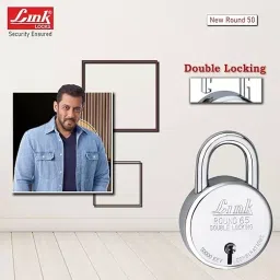 Link Atoot 50 mm Stainless Steel Chrome Finish with 3 Keys Each Padlock (Pack of 2 Pcs) image 4