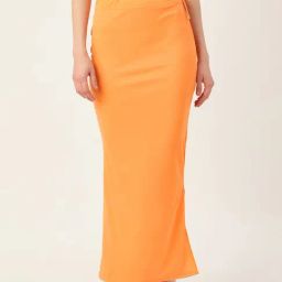 Ms.Lingies Yellow Plain Saree Shapewear-53