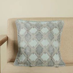 Fabindia Green Cotton 116 TC 325 GSM Earth Files Cushion Cover-image-48