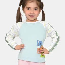 MiArcus Kids PEANUTS JUGGLE Sky Blue & White Cotton Printed Full Sleeves T-Shirt-image-24