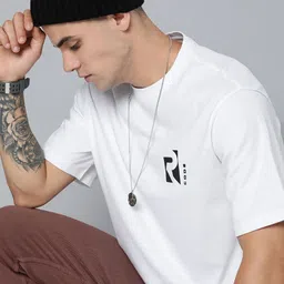 R Code by The Roadster Life Co Men Brand Logo Printed Relaxed Fit T-shirt-image-98