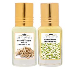 Menjewell Mysore Sandal & Jasmine Attar 10 ml Combo of 2-48