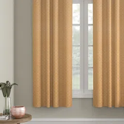 HOSTA HOMES Cream-Coloured Geometric Window Curtain-48