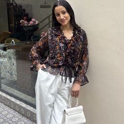 Stylecast X Hersheinbox Floral Print Bell Sleeves Ruffled Detail Blouson Top-image-78