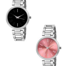THE SHOPOHOLIC Girls Pack Of2 Stainless Steel Bracelet Style Straps Analogue Watch 443-444-image-6