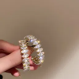 Just Lil Things Artificial Stones Studded Contemporary Hoops-image-64