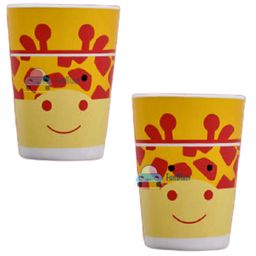 FunBlast Giraffe Design Bamboo Fibre Glass Yellow Pack of 2 - 380 ml Each-21