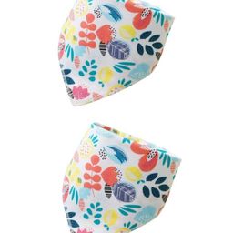 SYGA Triangular Cotton Bibs Adjustable Closure for Infant Toddler Floral Print Pack Of 2 - Multicolor-46