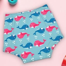 Moms Home 100% Cotton Unisex Baby Padded Underwear -Fish-Size 3 (3-4Y) - Pack of 1-26