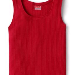 Babyhug Knit Sleeveless Solid Thermal Vests - Red-image-18