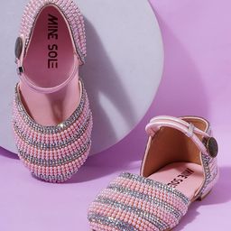 Mine Sole Pearl Embellished  Sandals - Pink Colour-image-30