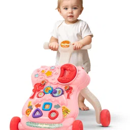 Baybee Lilo Baby Walker for Kids, Baby Activity Walker with LED Light, Music, Rotating Gears & Easy Grip Push Handle (Pink)-picture-21