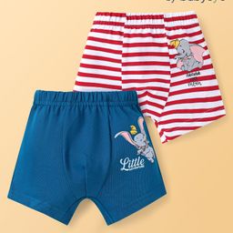 Babyoye Disney Lycra Knit Striped & Dumbo Graphics Trunks Pack of 2 - Blue & Red-image-12