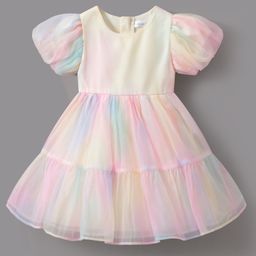 Mark & Mia Half Sleeves Tiered Party Frock - Pink-picture-10