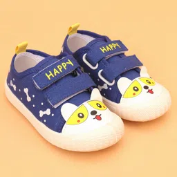 Cute Walk by Babyhug Velcro Closure Puppy Printed Casual Shoes - Blue-picture-0