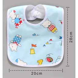 DOMENICO Feeding Bibs With Snap Button Closure Pack of 4 - Multicolour image 3