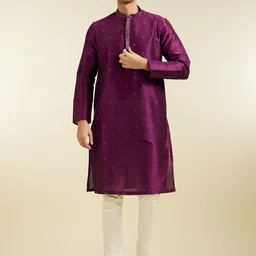 Diwas by Manyavar Floral Embroidered Mandarin Collar Sequinned Straight Kurta-image-23