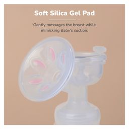 R for Rabbit First Feed Manual Breast Pump with 2 Level Suction Adjustment & Soft and Gentle Silica Pad - Pink image 4