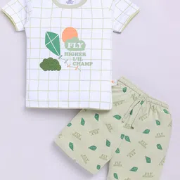 Nottie Planet Boys Printed Round Neck Pure Cotton T-shirt with Shorts-image-81