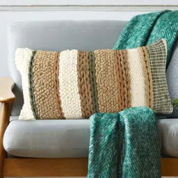 sashaa world Multicolor Woven Cotton 12 x 24 Inches Cushion Cover-picture-15