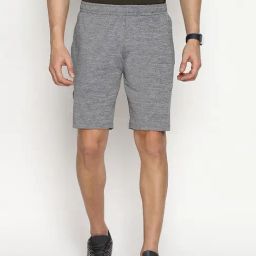 Van Heusen Performance Regular Fit Swift Dry Odour Shield Jacquard Mesh Shorts - Grey Melange-22