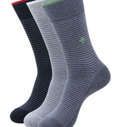 Balenzia Men Pack Of 3 Assorted Calf-Length Socks-36