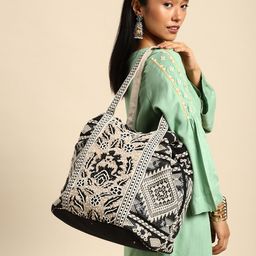 Anouk Ethnic Motifs Structured Tote Bag-24