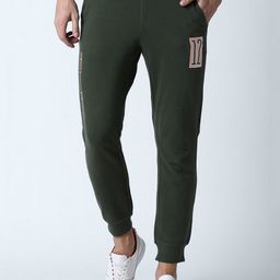 Huetrap Men Olive Green Solid Straight-Fit Joggers-picture-1