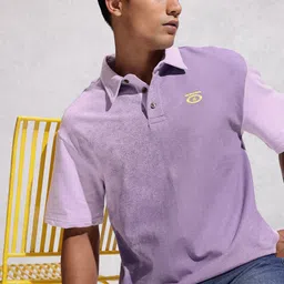 WROGN Printed Pure Cotton Polo Collar Oversized T-shirt-image-48