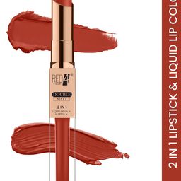 RED 4 Double Matt 2 In 1 Long Lasting Stay Liquid Lipstick - 8 g - Shade Number - 112-5