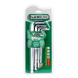 Hanbon S2 Mirror Ball Point Hex Key Set Long 220 mm Arm, 651102 (Pack of 9 Pcs)-32