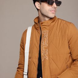 FCUK Mock Collar Brand Logo Printed Padded Jacket-26