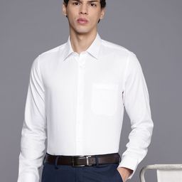 Louis Philippe Pure Cotton Self Design Slim Fit Opaque Formal Shirt-picture-7