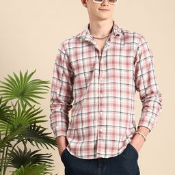 Mast & Harbour Checked & Textured Casual Shirt-image-40