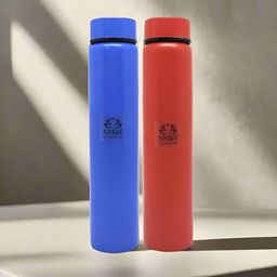 Nyra Kitchenware Blue & Red Set of 2 Stainless Steel Solid Single Wall Vacuum Water Bottle-18