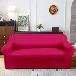 Aura Red Three Seater Sofa Cover With Arms-image-50