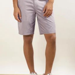 Andamen Grey Cotton Regular Fit Shorts-picture-23