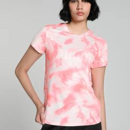 Puma Pink Printed Sports T-Shirt-image-57