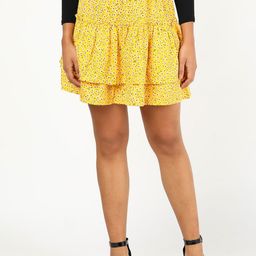 VAHSON Women Floral Printed Mini-Length Crepe Skirts-picture-57