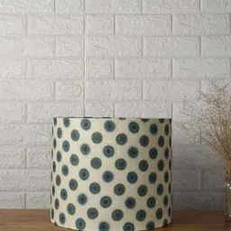 Grated Ginger Green & Beige Printed Contemporary Cylindrical Shaped Lamp Shade-46