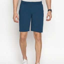Van Heusen Performance Regular Fit Swift Dry Odour Shield Jacquard Mesh Shorts - Teal Melange-20