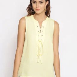 Oxolloxo Yellow Cotton Regular Fit Top-image-102