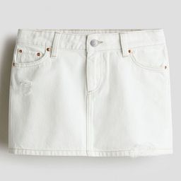 H&M Girls Worn-Out-Detail Denim Skirt-image-88