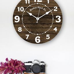 RANDOM Brown & White Printed 12 Inches Wooden Wall Clock-14