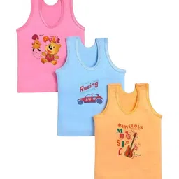NEW TRINATH HOSIERY Infants Pack Of 3 Printed Cotton Basic Vests BAB-02-image-52