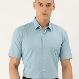 Peter England Blue Regular Fit Self Pattern Shirt-picture-40