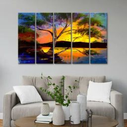 999Store Printed Multicolor MDF 5 Panels Wall Art-image-96