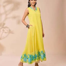Daali Yellow Regular Fit Printed Kurtas-picture-19